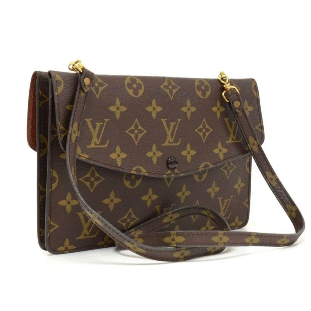 LOUIS VUITTON Rare Pre-1980s Monogram Double Rabat Pochette, Vintage - Picture 1 of 15